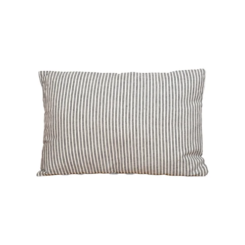 Coussin rayé 100% coton 40 x 60 cm Noir