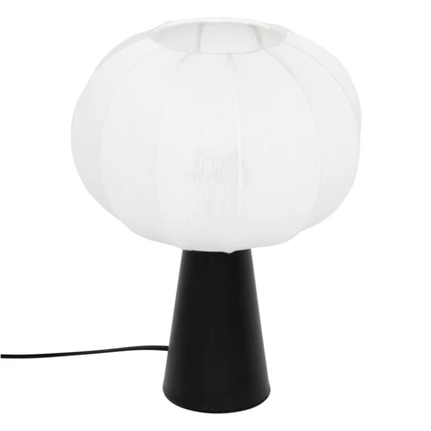 Lampe à poser métal et coton 25 x 25 x 33 cm Noir