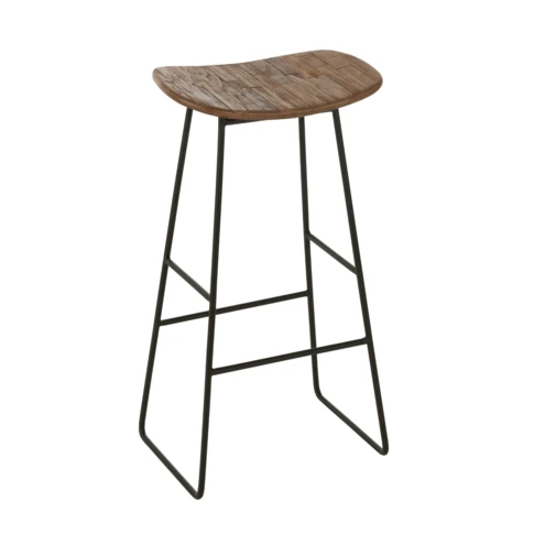 Tabouret de bar en teck recyclé