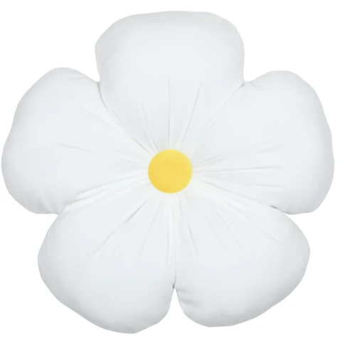 Coussin blanc en forme de fleur