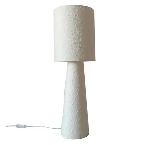 Grande lampe en papier maché 62 cm Blanc