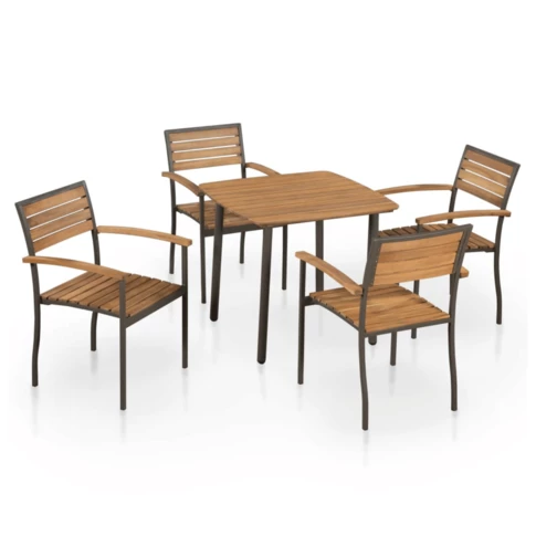 Mesa y sillas de exterior de acacia