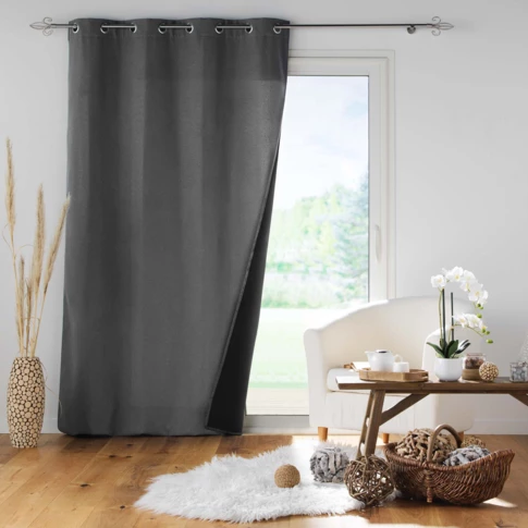 Cortinas grises 100% opacas para la ventana de la sala de estar 100%  sombreado Cortinas modernas para cortinas de cocina de dormitorio Anillos  hechos a medida Top