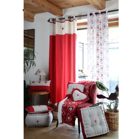 Galette de chaise Megève déhoussable : voilages brise bise, rideaux, linges  de lit, plaids, coussins