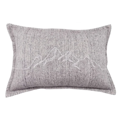 Coussin rectangulaire montagnes en coton brossé