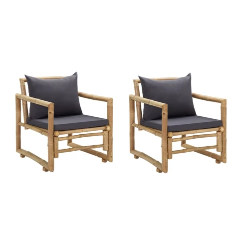 Dúo de sillas de jardín de bambú