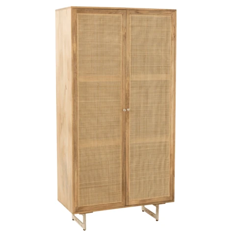 Armoire en rotin et bois de manguier naturel