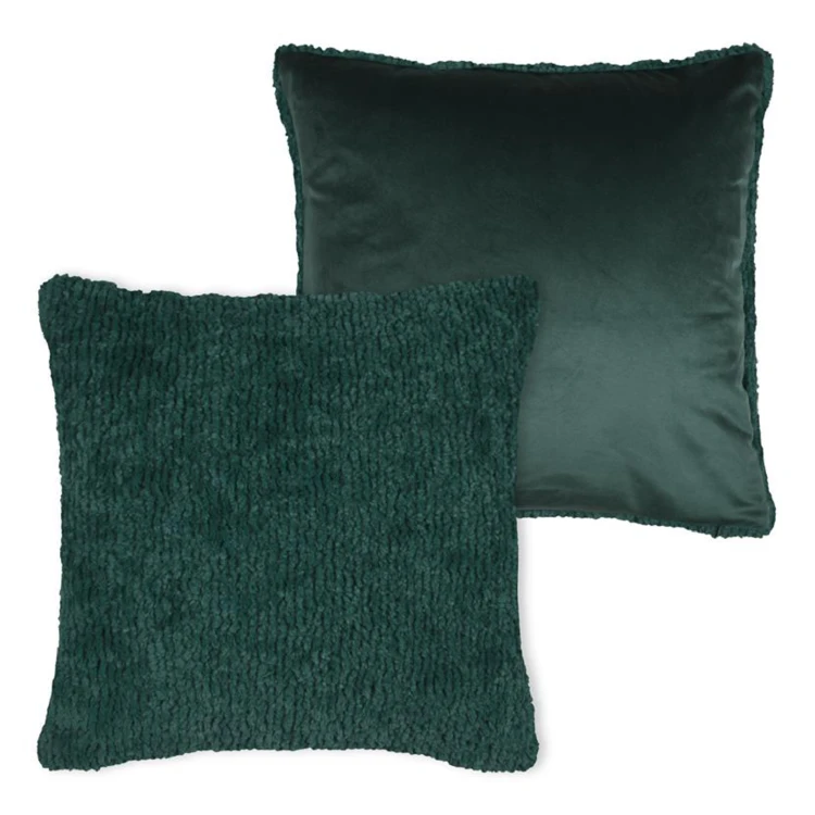 Coussin carré fausse fourrure avec recto velours