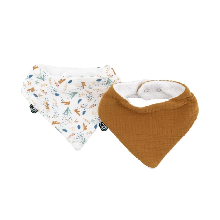 Lot de 2 bavoirs bandana bébé