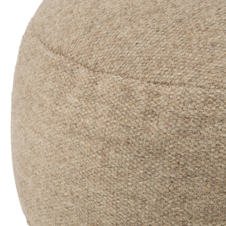 Pouf galet en laine naturel