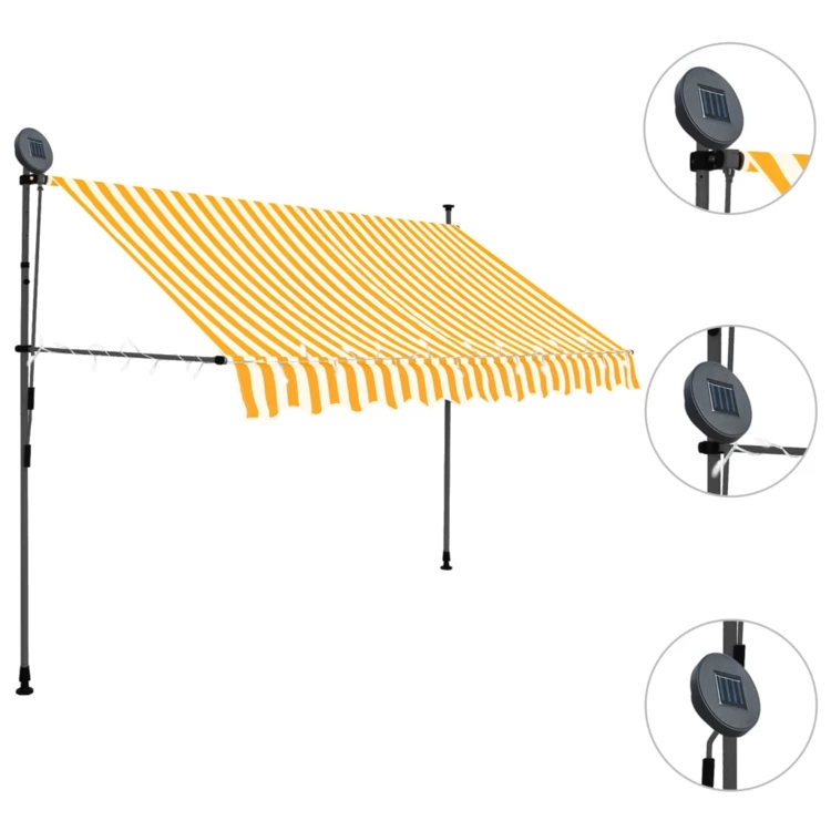 Toldo retráctil manual con LED