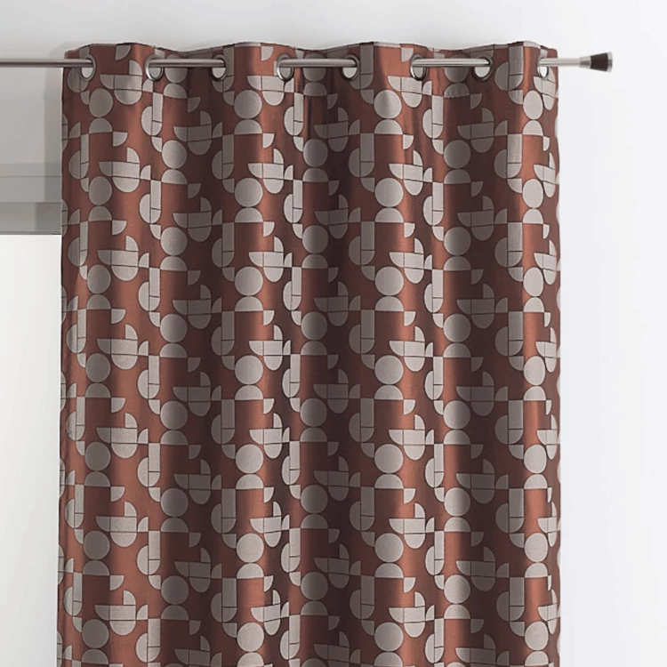 Cortina de decoración jacquard con motivo geométrico