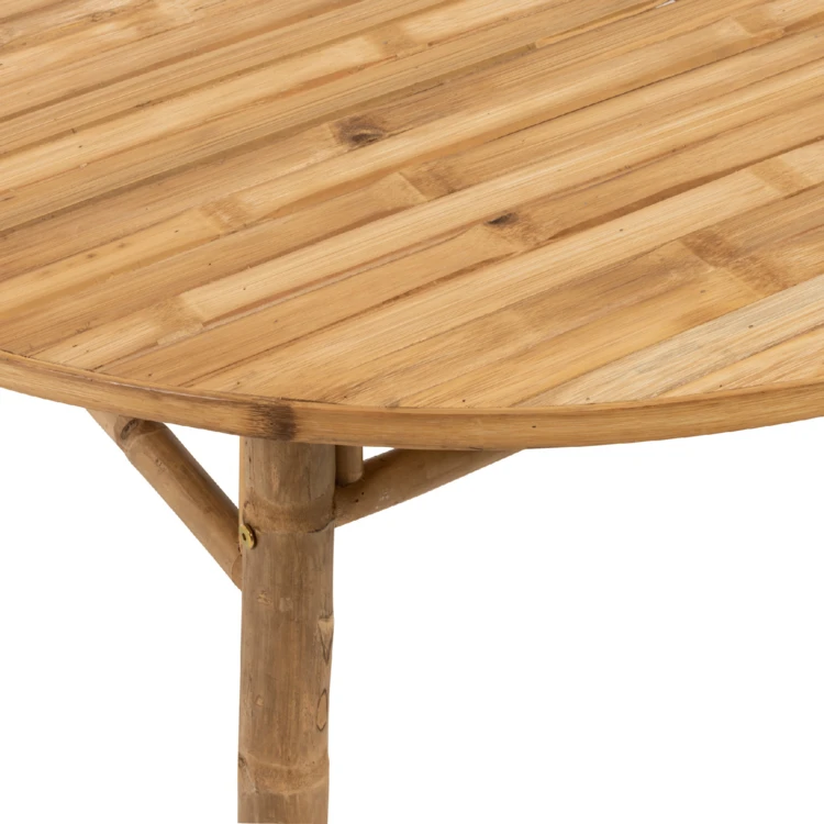 Table basse ronde en bambou naturel