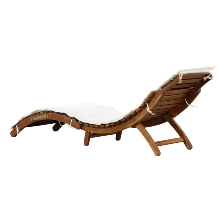 Chaise longue avec coussin bois d'Acacia