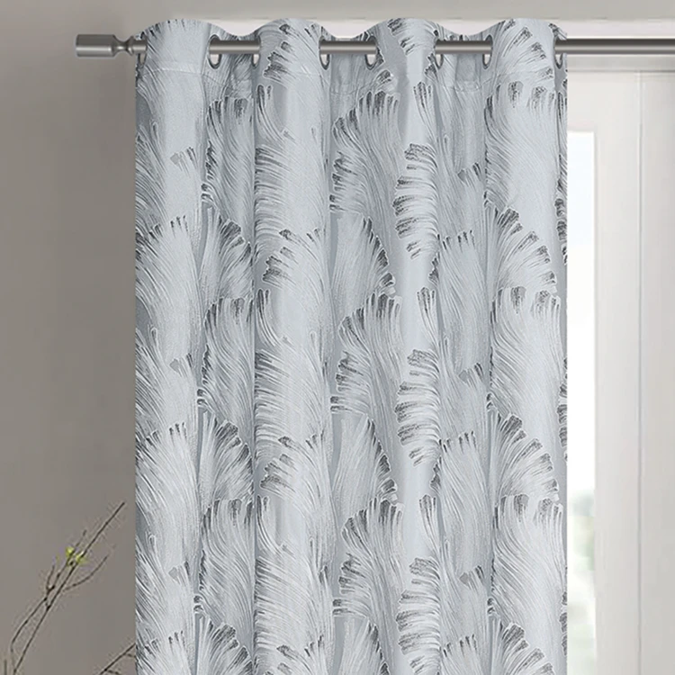 Par de cortinas jacquard tejido con relieve abstracto