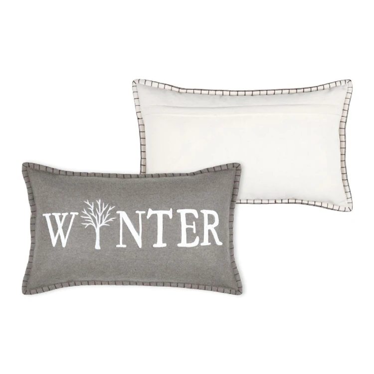 Coussin "WINTER" en velours de coton