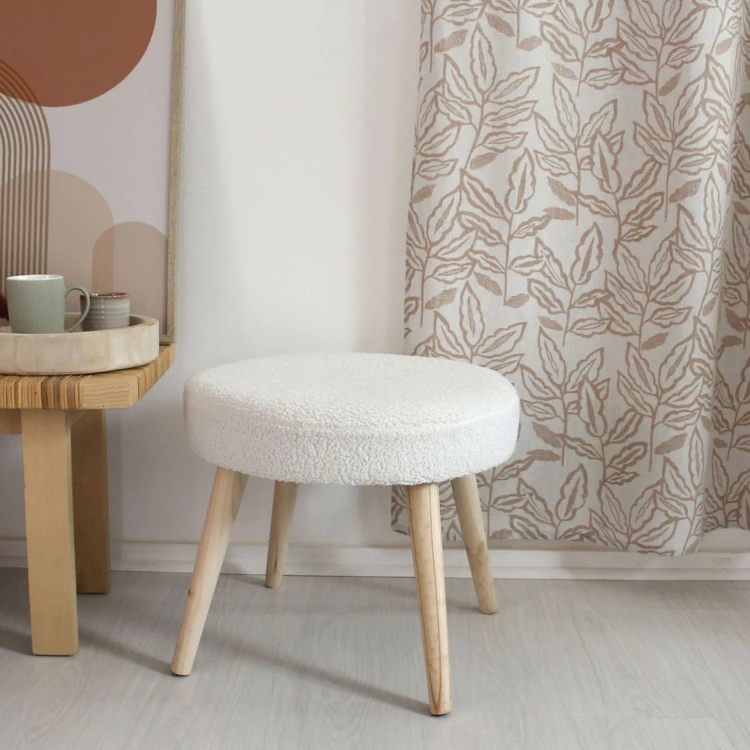 Tabouret rond en bouclettes