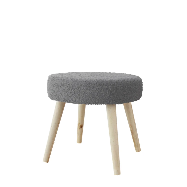 Tabouret rond en bouclettes