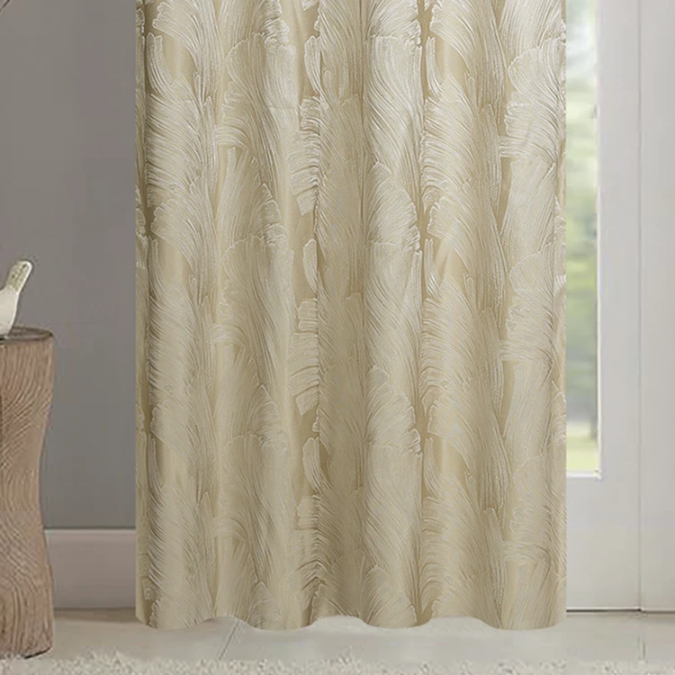 Par de cortinas jacquard tejido con relieve abstracto