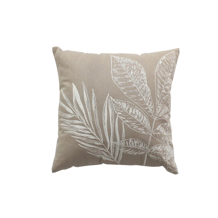 Coussin carré motif nature épuré