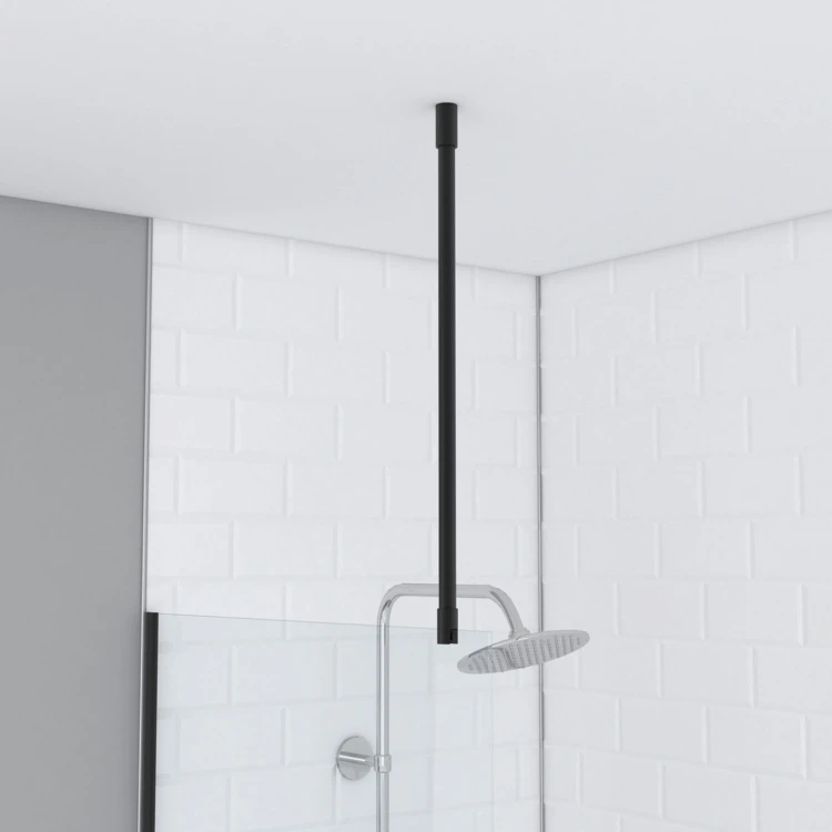 Barre de fixation plafond recoupable pour douche italienne