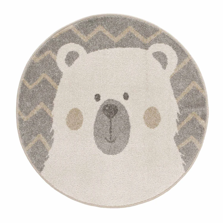 Tapis rond motif ours