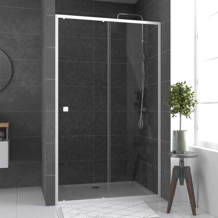 Porte de douche coulissante extensible minimaliste