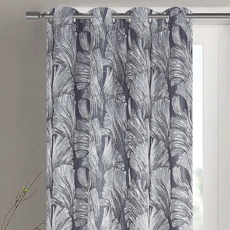 Par de cortinas jacquard tejido con relieve abstracto