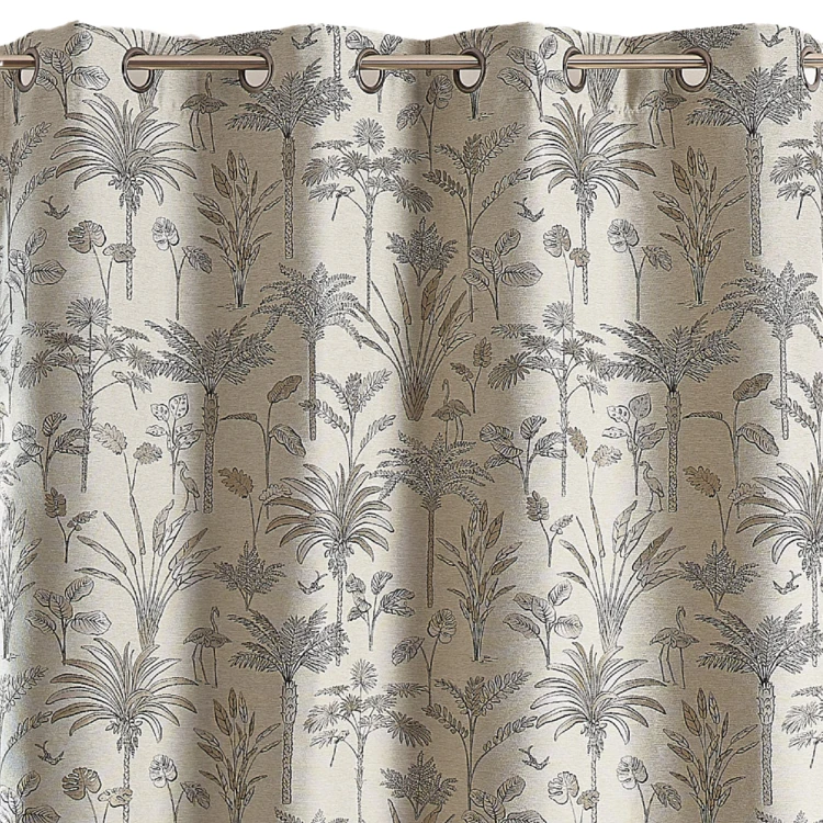 Cortina de jacquard exótico con estampado de palmeras