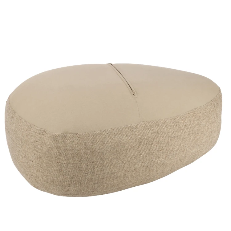 Pouf galet en laine naturel