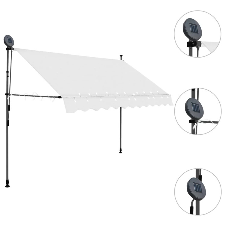 Auvent manuel rétractable avec LED