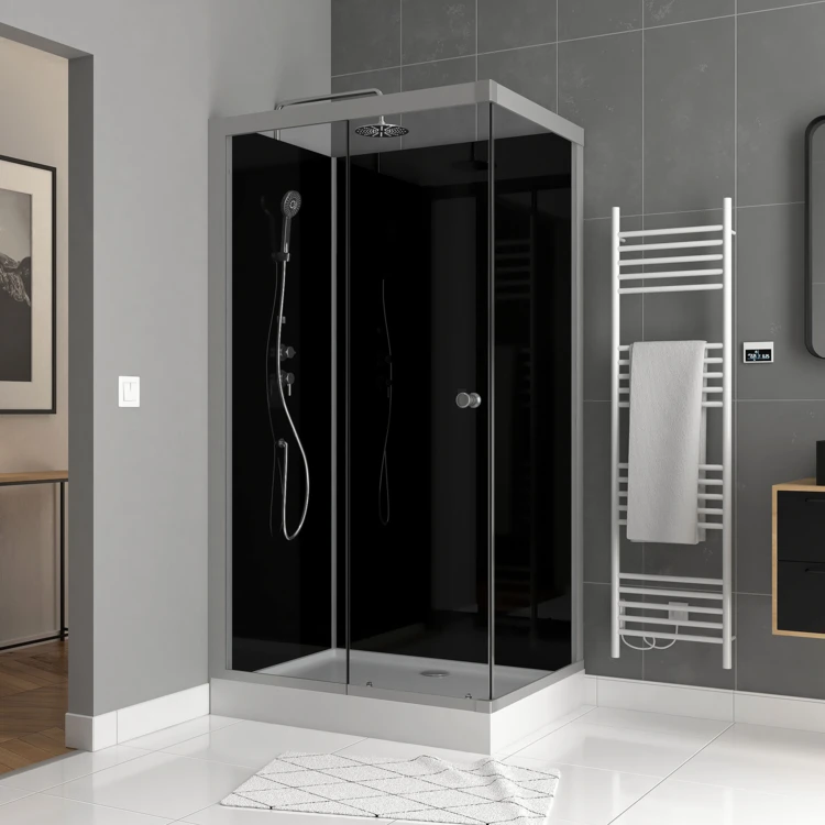 Cabine de douche rectangulaire minimaliste style contemporain