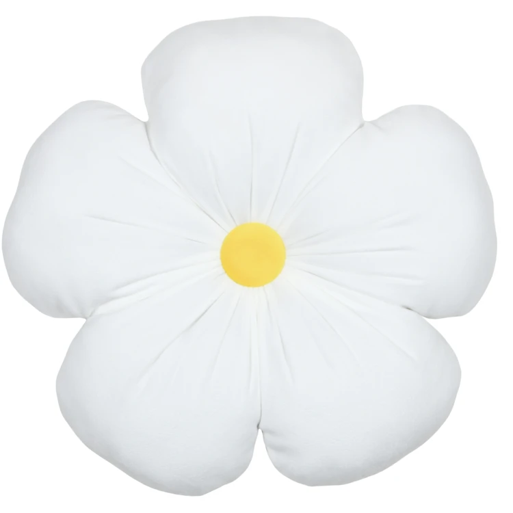 Coussin blanc en forme de fleur