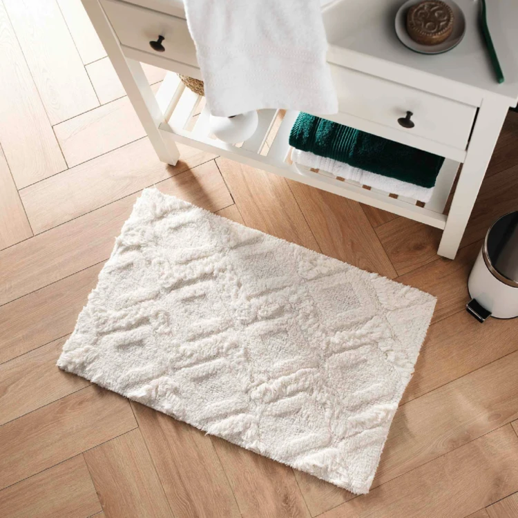 Tapis de Bain Ikatis Uni avec Reliefs