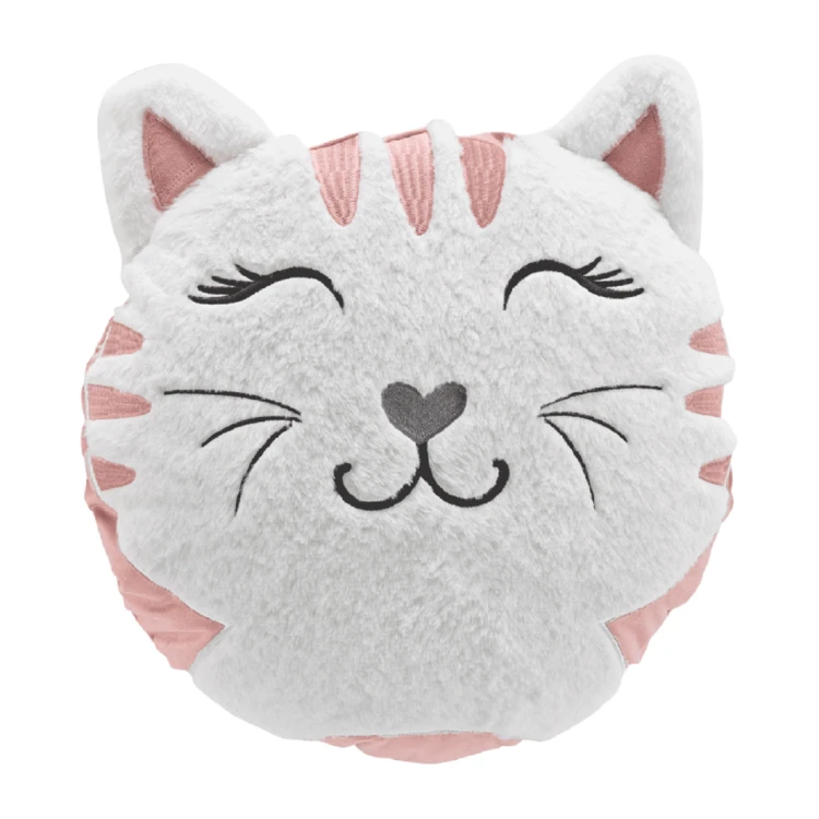 Coussin rond tête de chat enfant