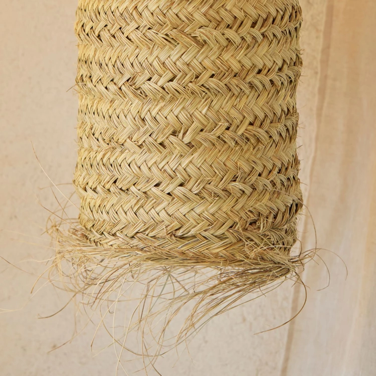 Raffia-Hängelampe, Höhe 60 cm