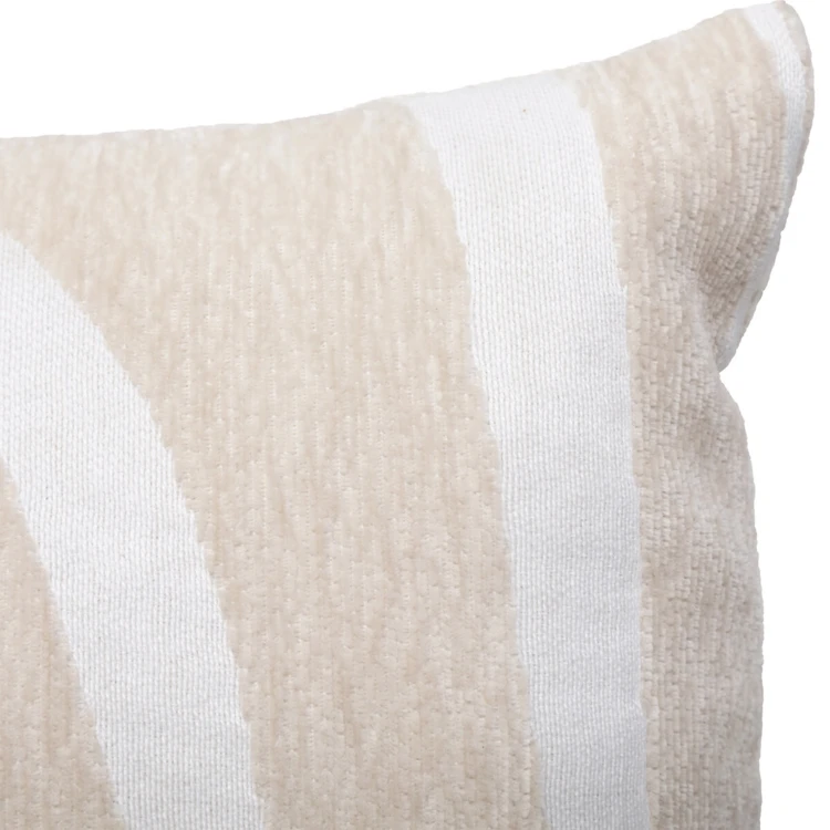 Coussin jacquard chenille motif vagues abstraites