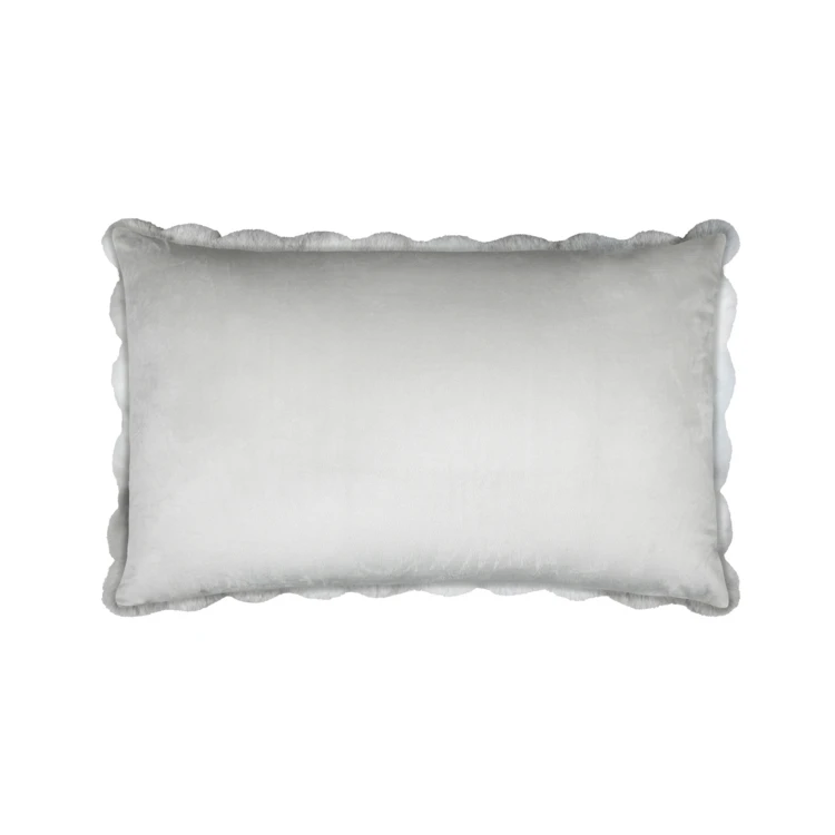 Coussin rectangulaire déhoussable imitation fourrure