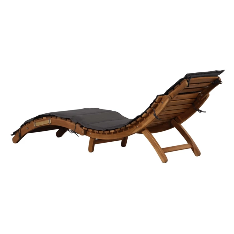 Chaise longue avec coussin bois d'Acacia