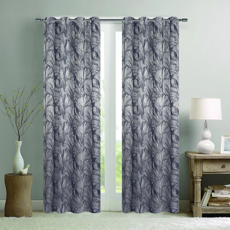 Par de cortinas jacquard tejido con relieve abstracto