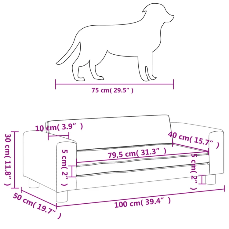 Canapé pour chien avec extension