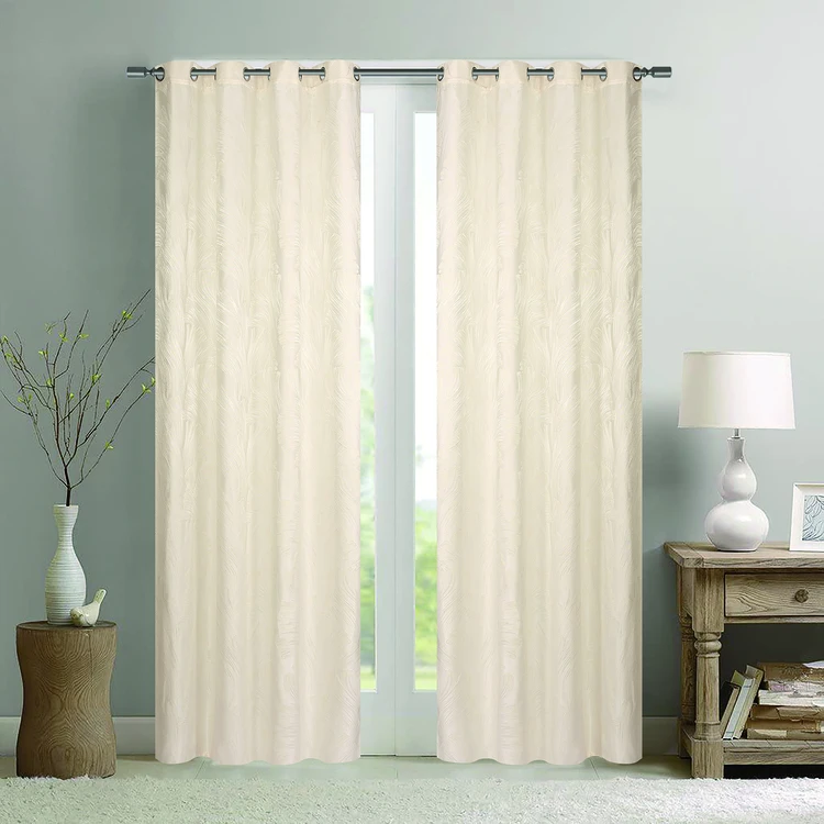 Par de cortinas jacquard tejido con relieve abstracto