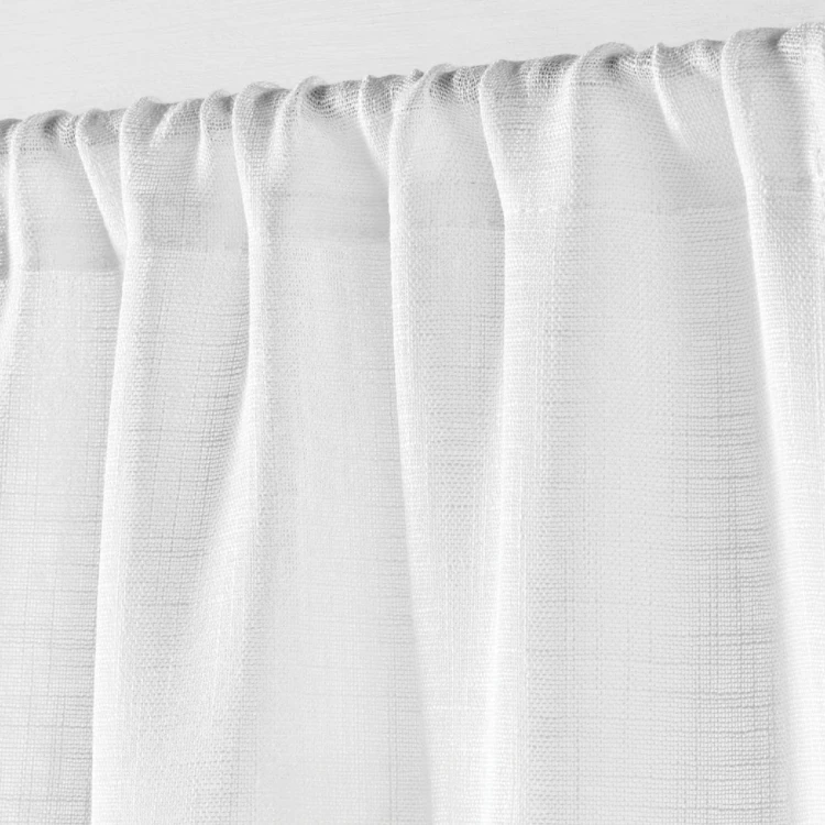 Par de Cortinas Haltona Blancas Efecto Lino Tejidas