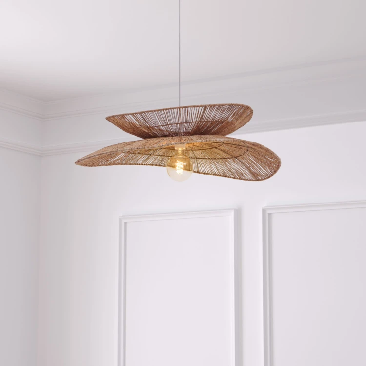 Suspension luminaire en jute