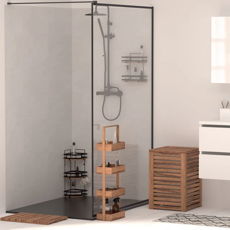 Etagère de salle de bain 4 niveaux en bois acacia