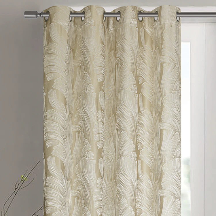 Par de cortinas jacquard tejido con relieve abstracto