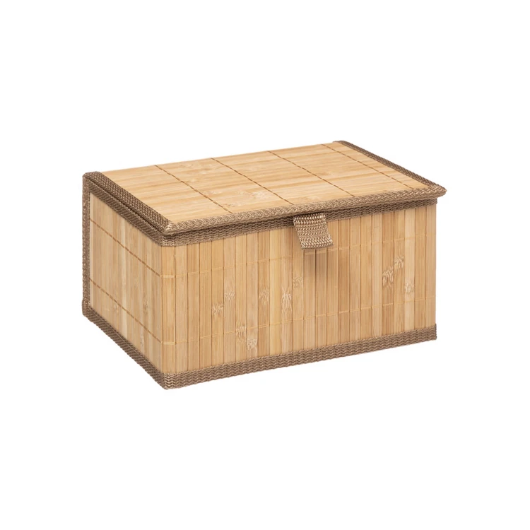 Lot de 3 boîtes de rangement en bambou