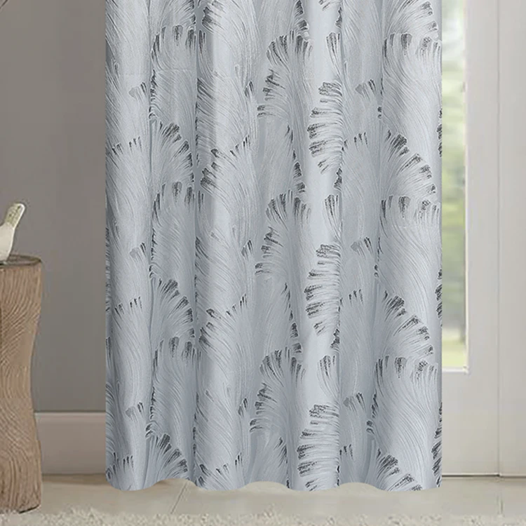 Par de cortinas jacquard tejido con relieve abstracto