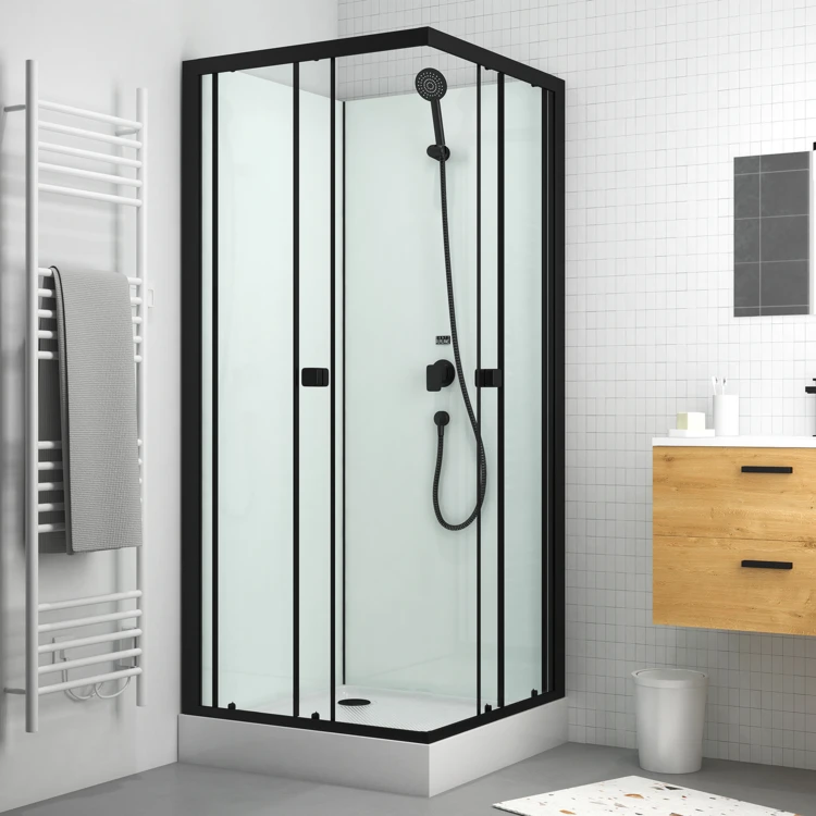 Cabine de douche carrée minimaliste style contemporain