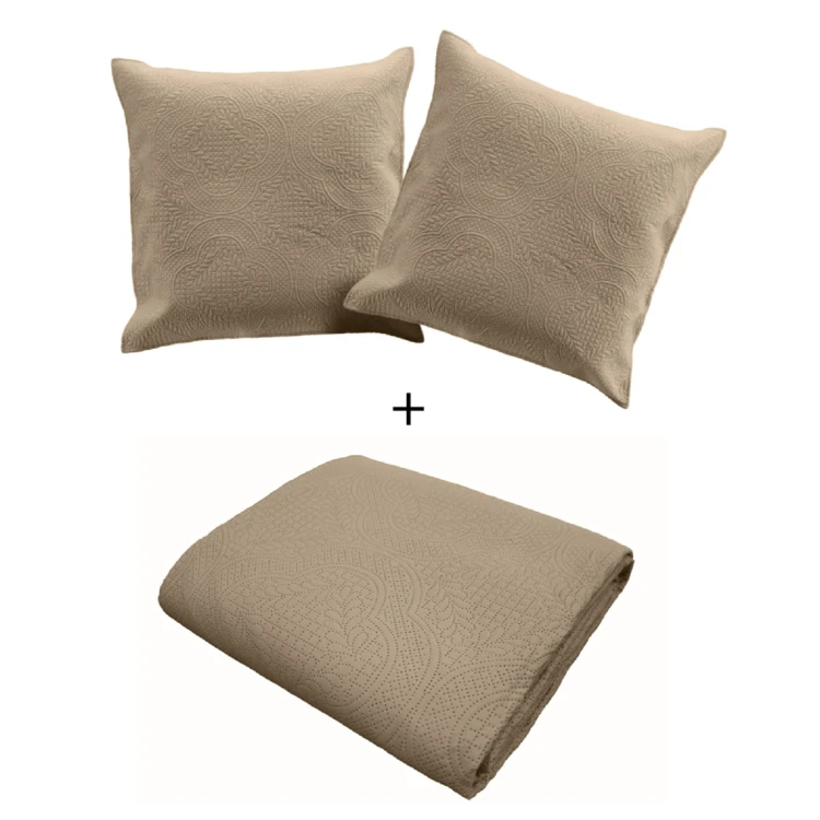 Cubre Cama Acolchado y 2 Fundas de Almohada Romane